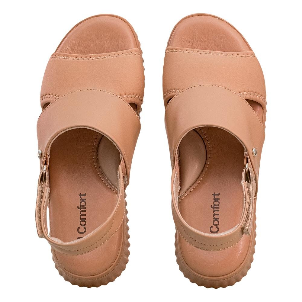 Sandália Tiras Largas Solado Tratorado Preta Nude 7