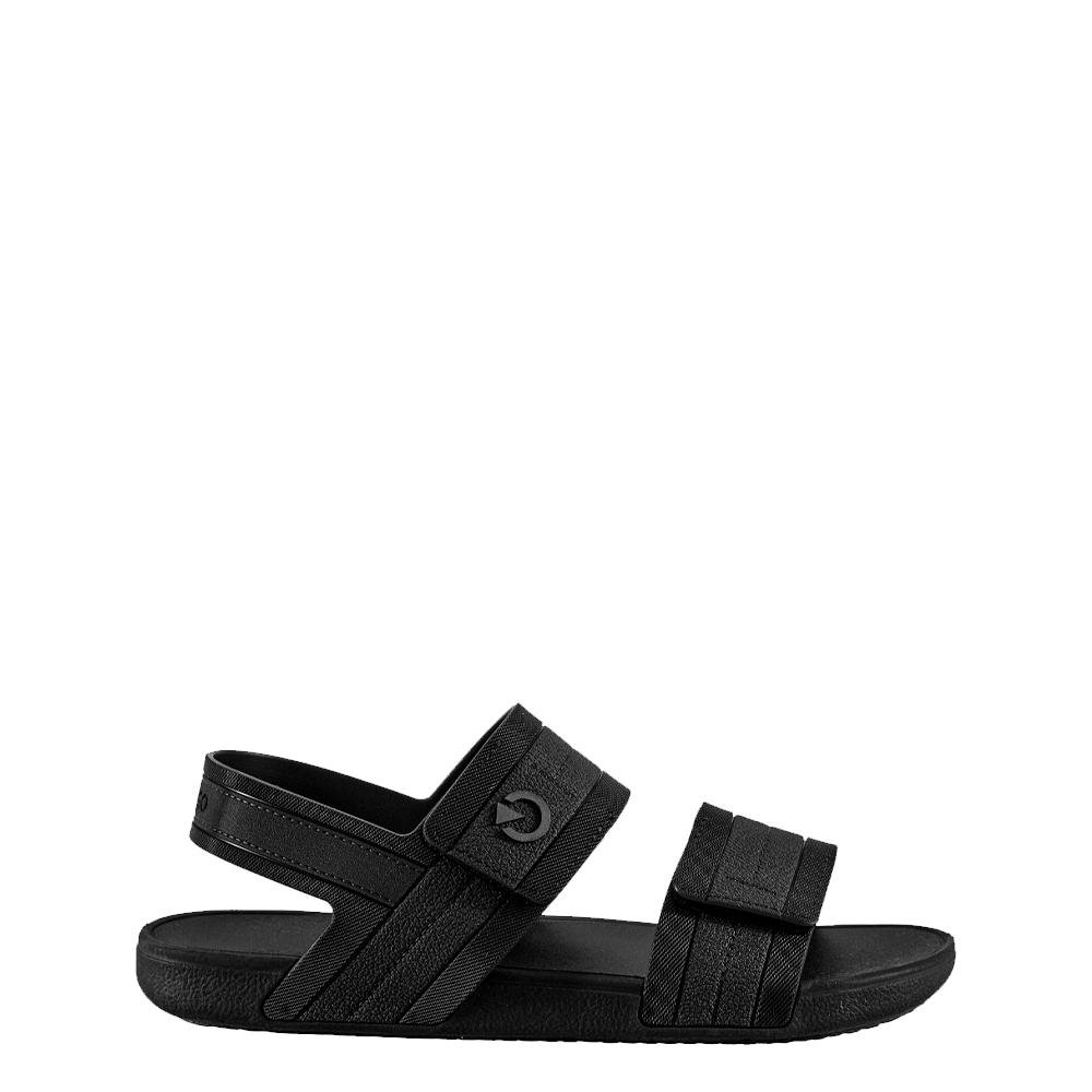 Sandália Preta Tiras Largas Velcro | Cartago