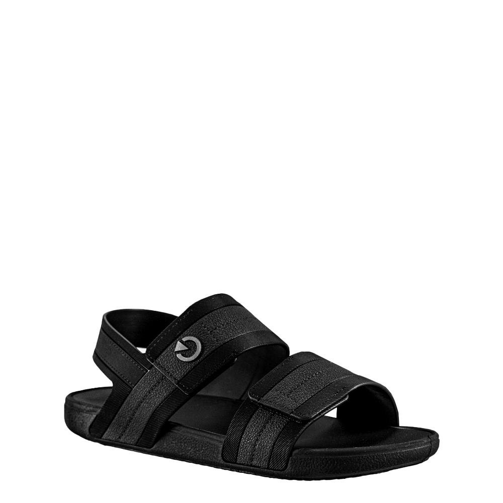Sandália Preta Tiras Largas Velcro | Cartago Preto 2