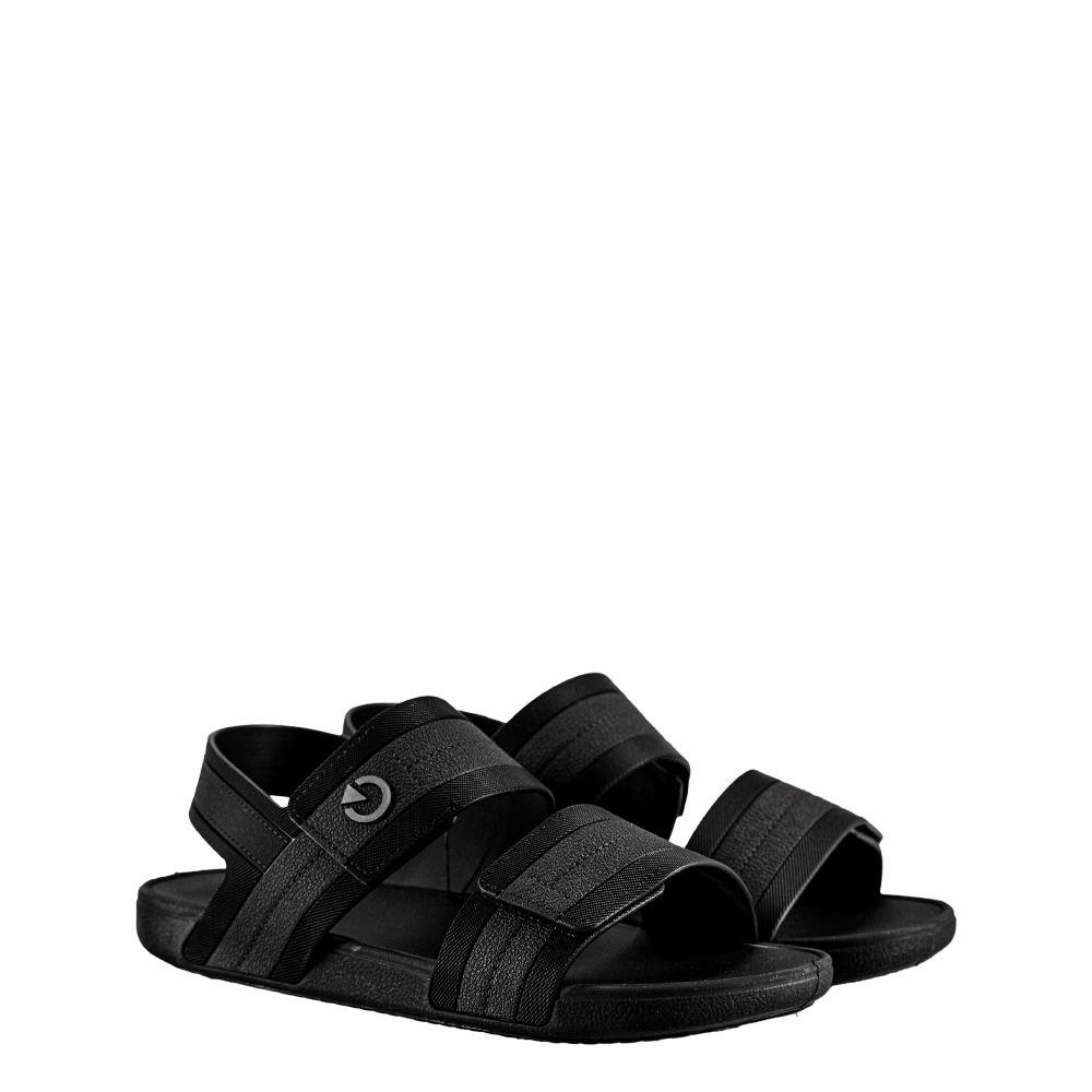 Sandália Preta Tiras Largas Velcro | Cartago Preto 3