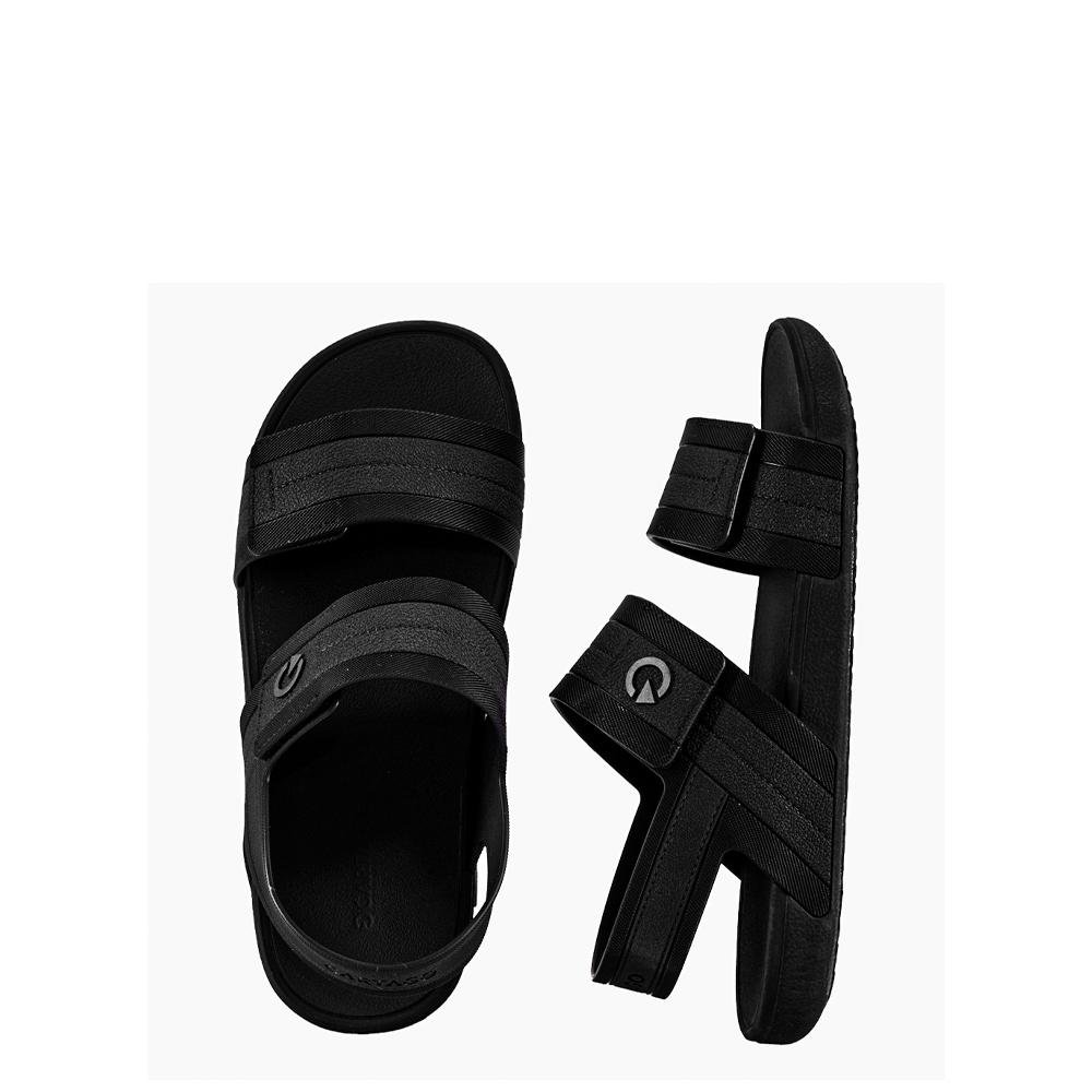 Sandália Preta Tiras Largas Velcro | Cartago Preto 4