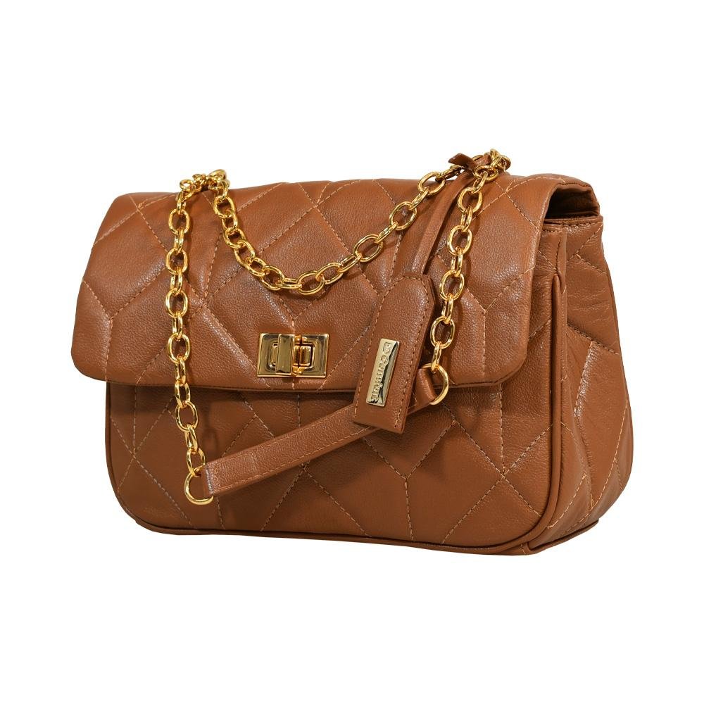 Bolsa Tiracolo Média Preto com Corrente Versátil | Comfort Marrom 2