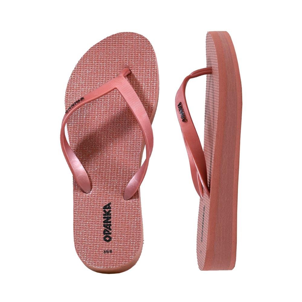 Chinela Anabela Opanka Telha Bege 8