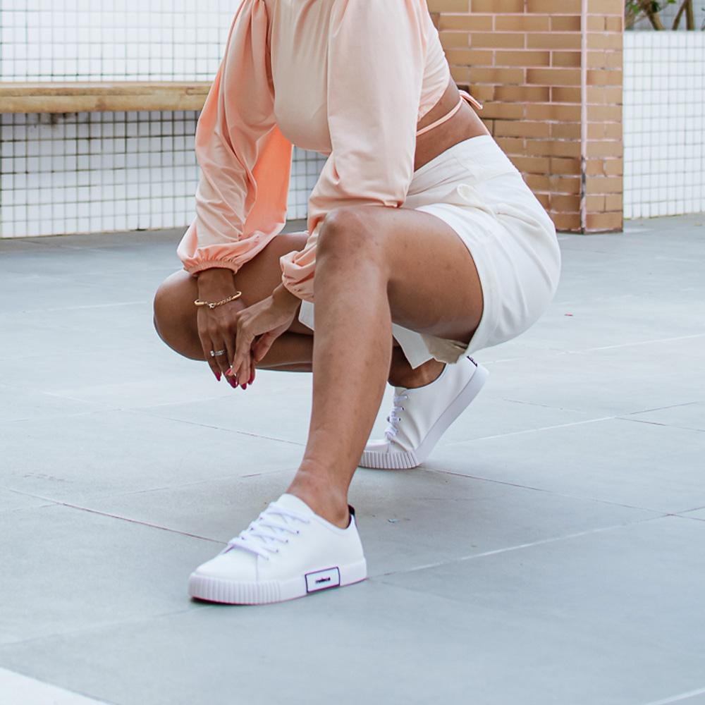 Tênis Casual Moleca Branco Branco 6