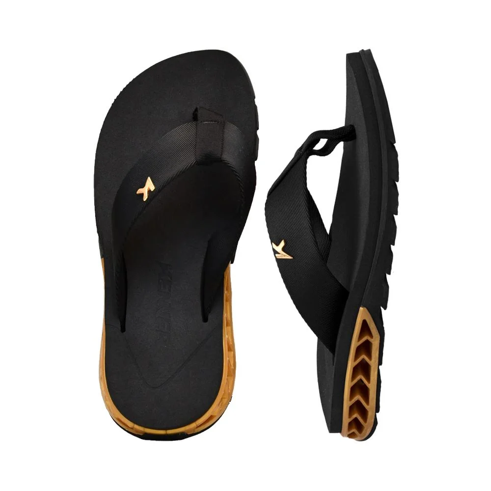 Chinelo de Dedo Preto e Dourado Rakka | Kenner Preto 2