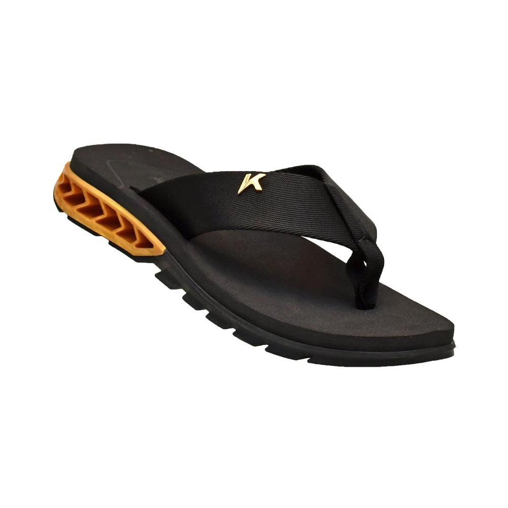 Chinelo de Dedo Preto e Dourado Rakka | Kenner Preto 3