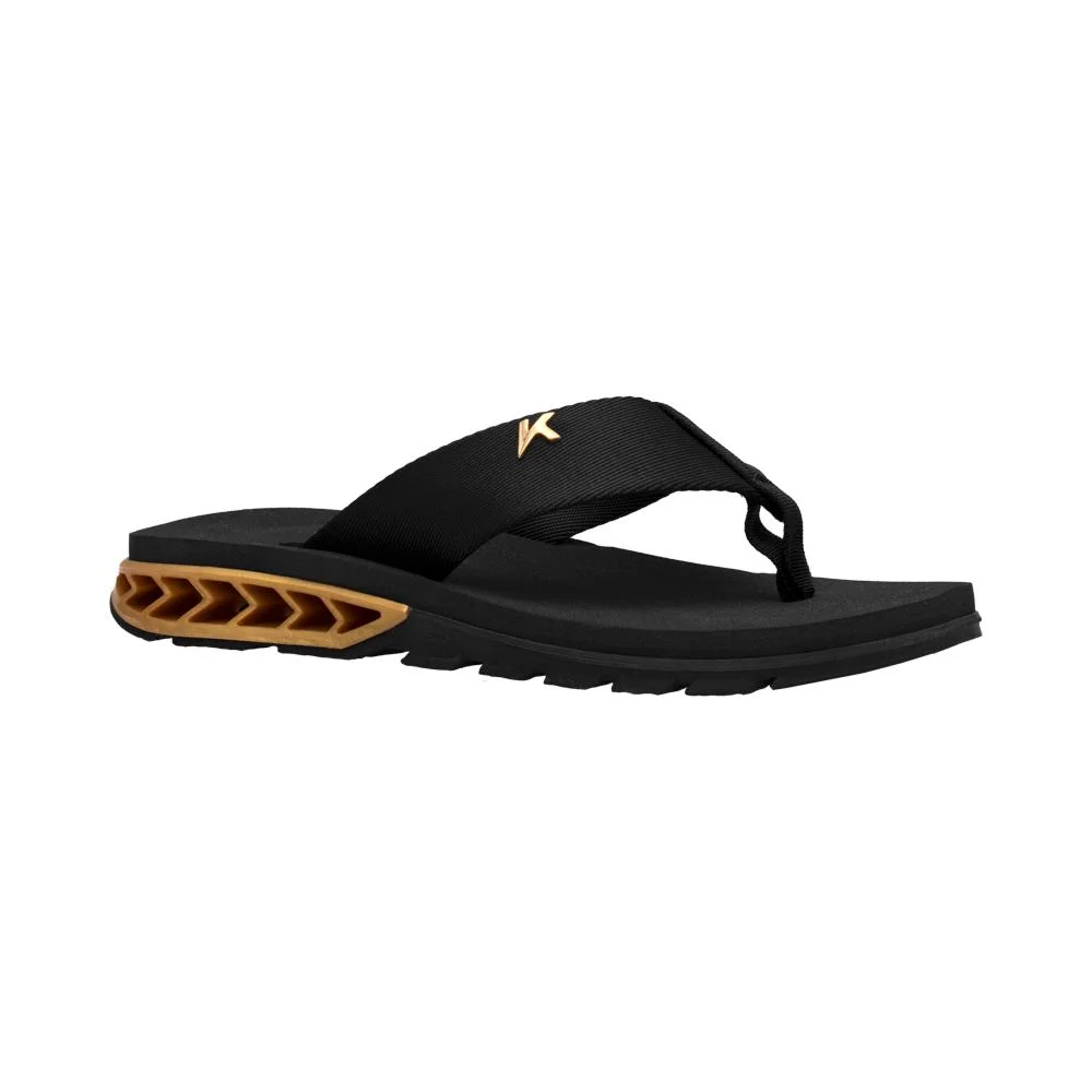 Chinelo de Dedo Preto e Dourado Rakka | Kenner Preto 4