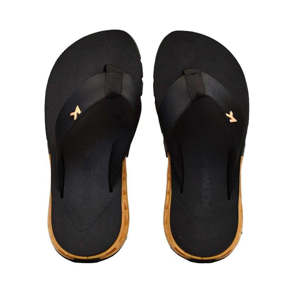 Chinelo de Dedo Preto e Dourado Rakka | Kenner Preto 6