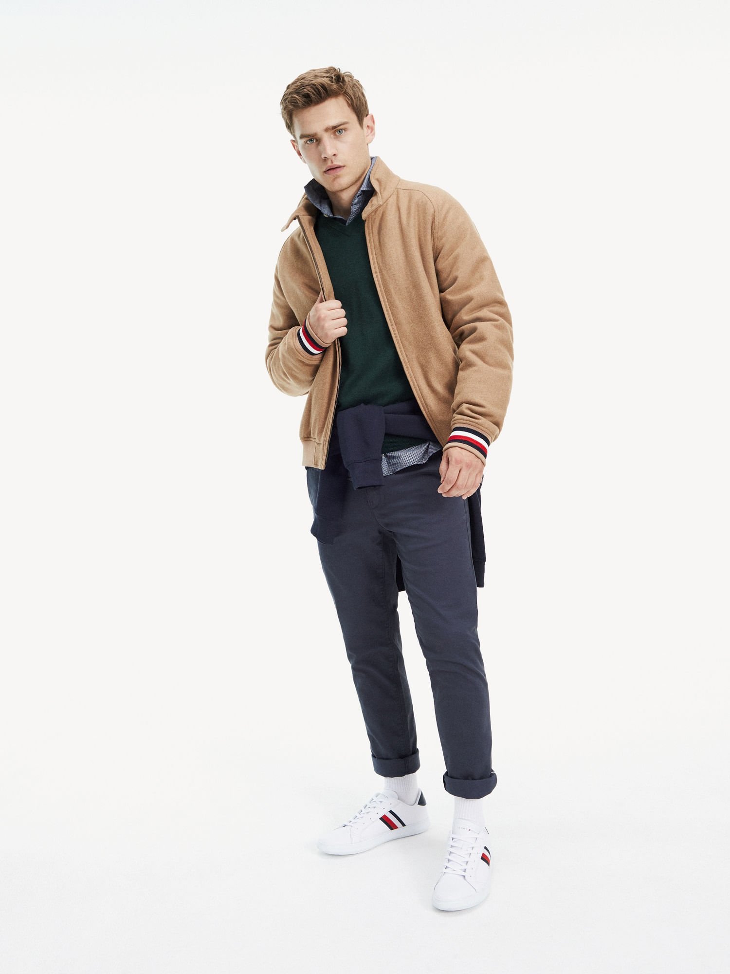 Tommy Tênis  Masculino Couro Faixa Lateral Branco 4