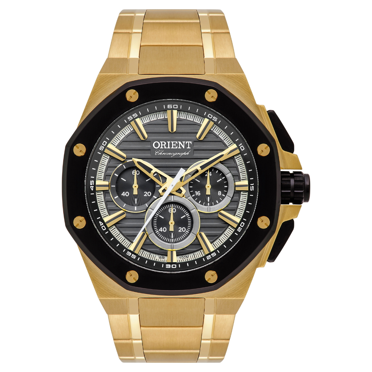 Relógio Orient Unique Cronógrafo Masculino - MGSSC051 G1KX Dourado 1
