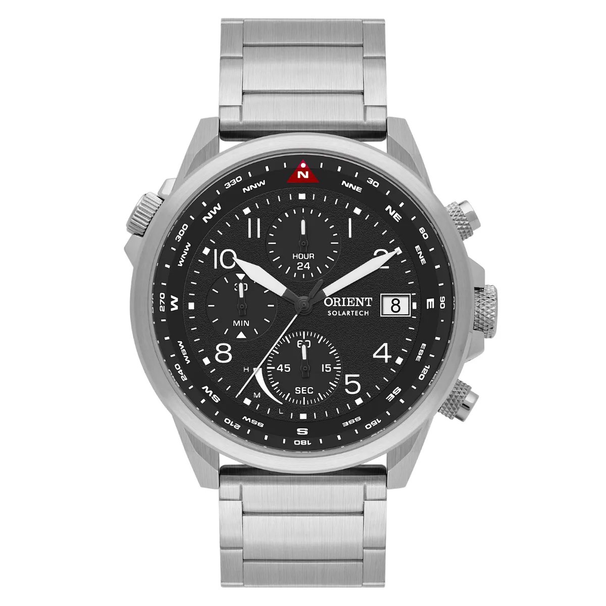 Relógio Orient Solartech Elite Land Cronógrafo Masculino - MBSSC287 P2SX Preto