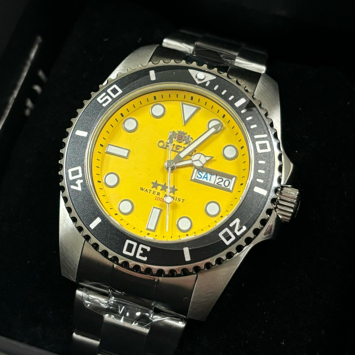 Relógio Orient Automático Submariner Masculino - NH3SS011 Y1SX Amarelo Prata/Amarelo 2