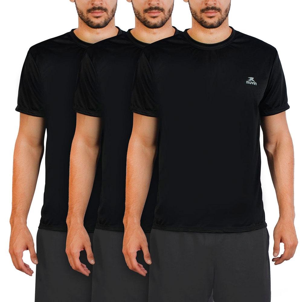 Kit 3 Camiseta Color Dry Workout Muvin Masculina Manga Curta Para Corrida, Caminhada e Academia 1