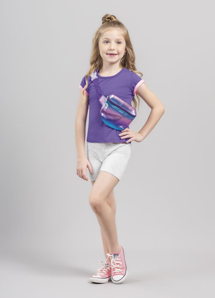 Shorts básico infantil menina em cotton Brandili