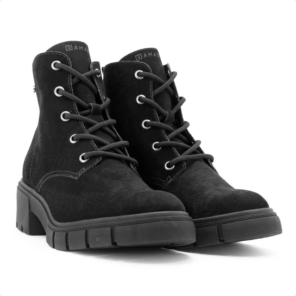 Bota Coturno Ramarim Tratorada Cano Médio Feminina Preto 3