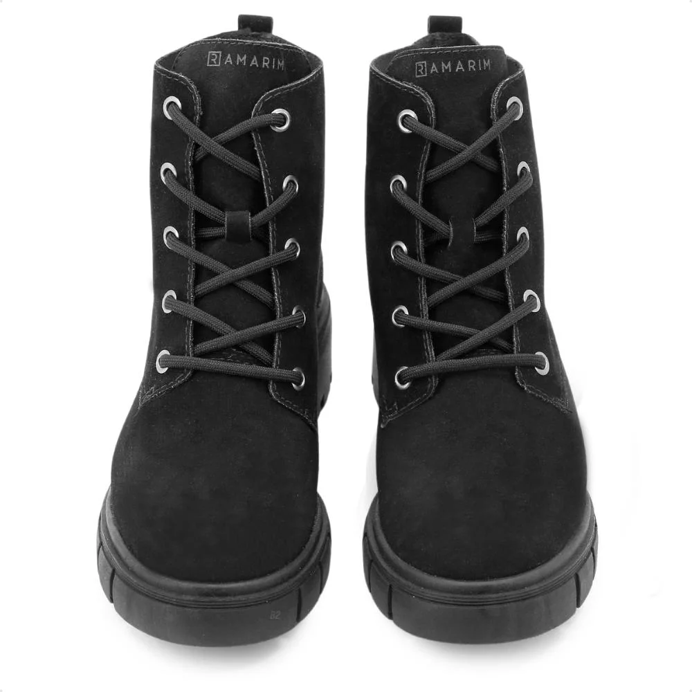 Bota Coturno Ramarim Tratorada Cano Médio Feminina Preto 4