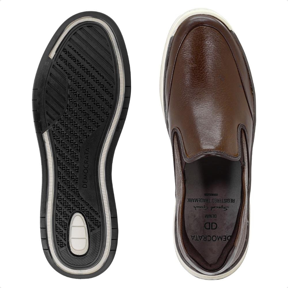 Sapatênis Democrata Denim Loop Slip On Masculino Marrom 5