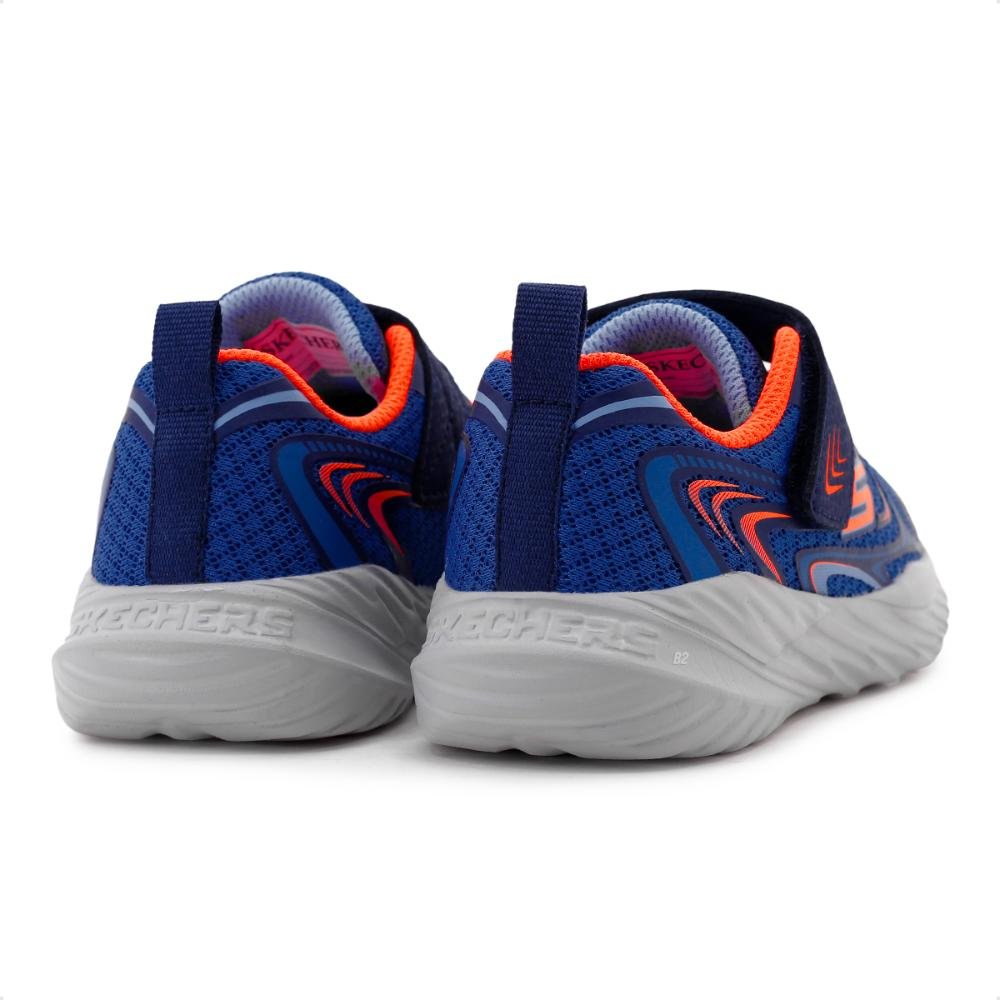 Tênis Skechers Nitro Sprint Lil Sprinter Infantil Azul/Laranja 3