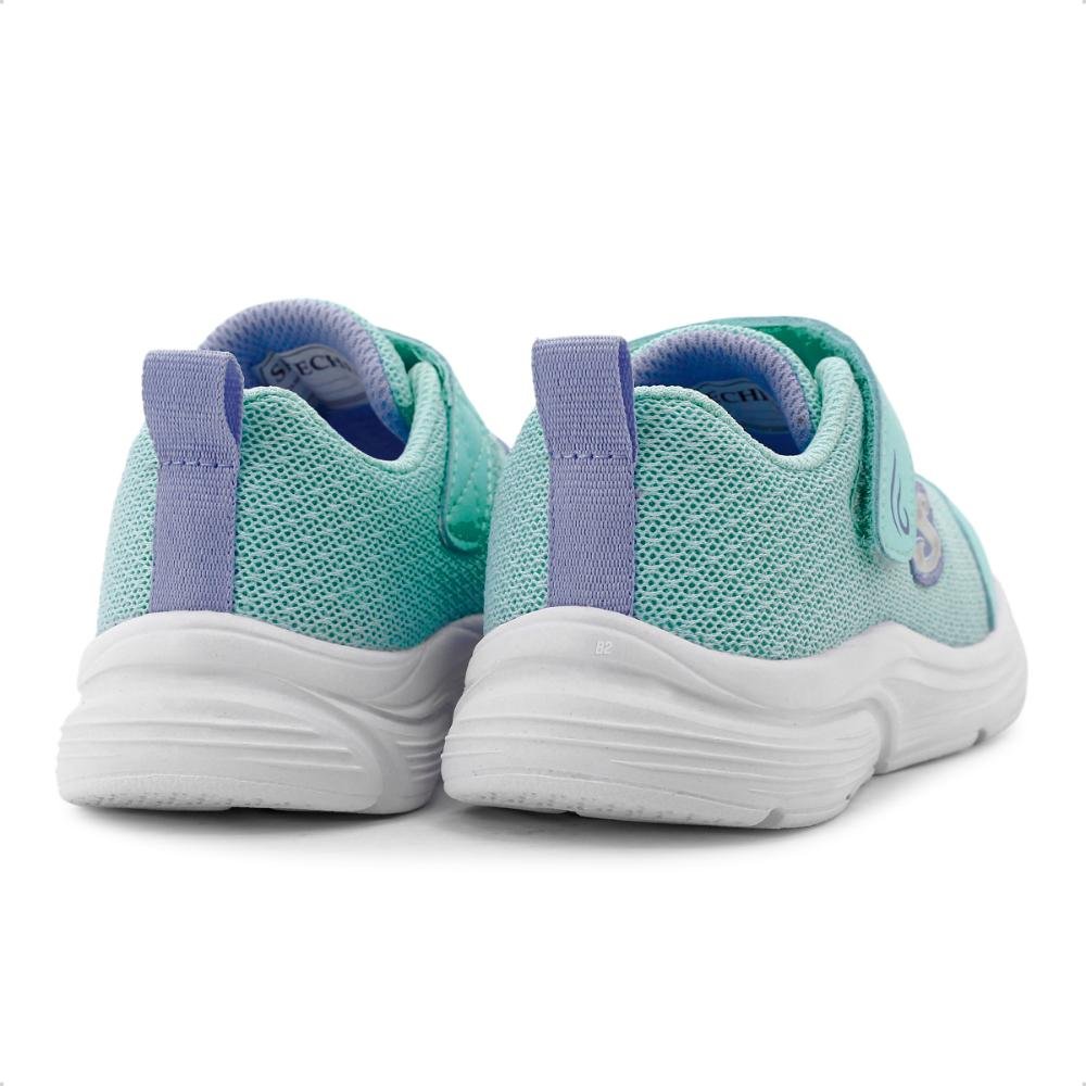 Tênis Skechers Wavy Lites Blissfully Free Infantil Verde Água/Lilás 3