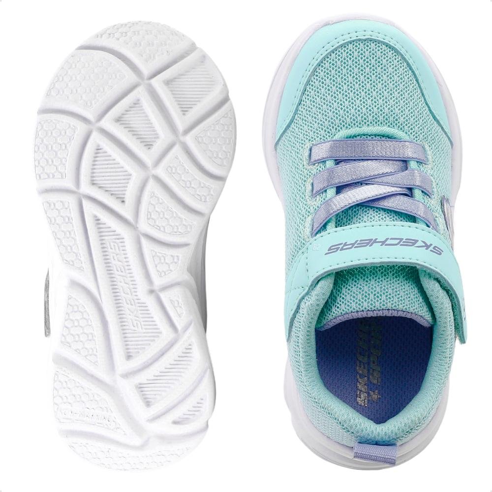 Tênis Skechers Wavy Lites Blissfully Free Infantil Verde Água/Lilás 5