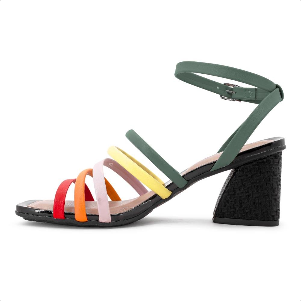 Sandália Comfortflex Salto Médio Feminina Multicores 2
