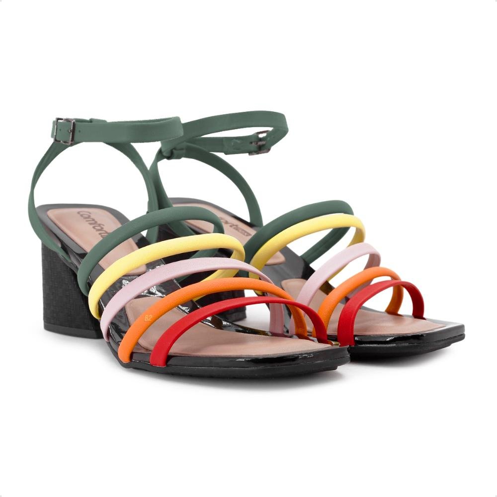 Sandália Comfortflex Salto Médio Feminina Verde 3