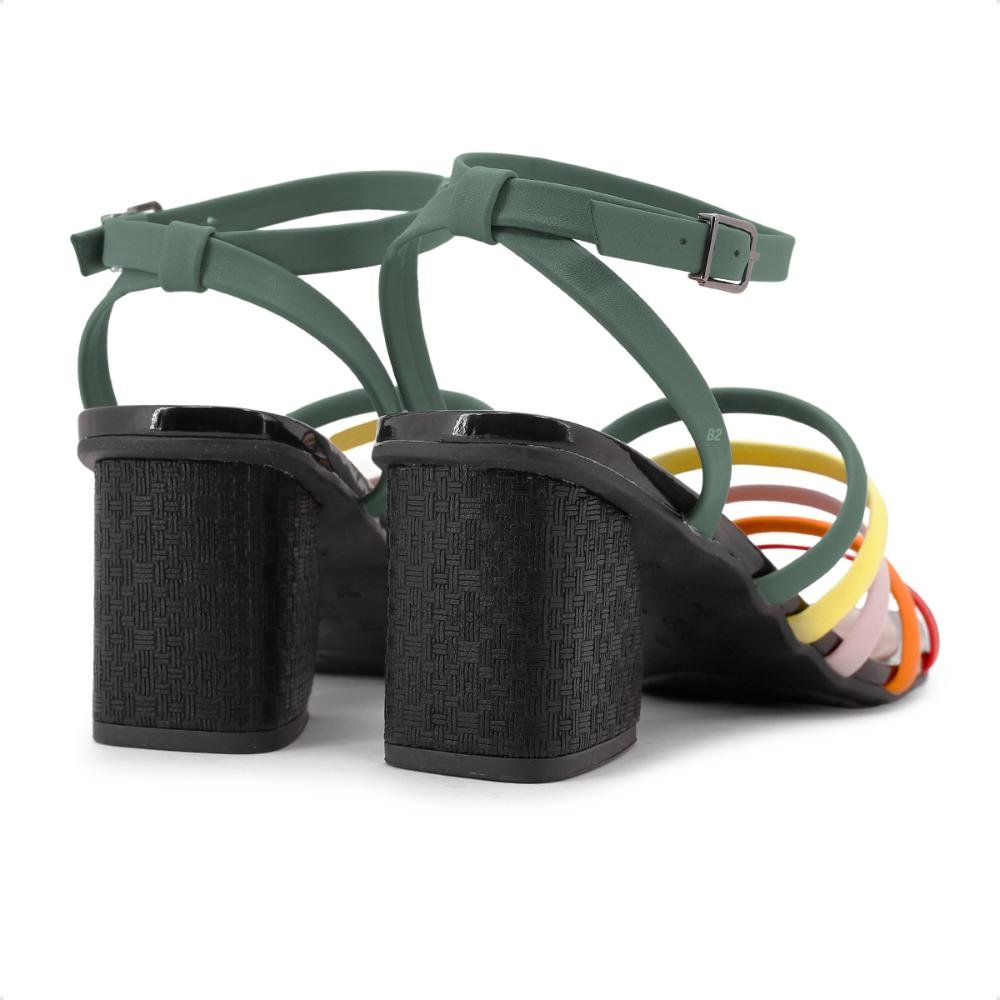 Sandália Comfortflex Salto Médio Feminina Verde 5