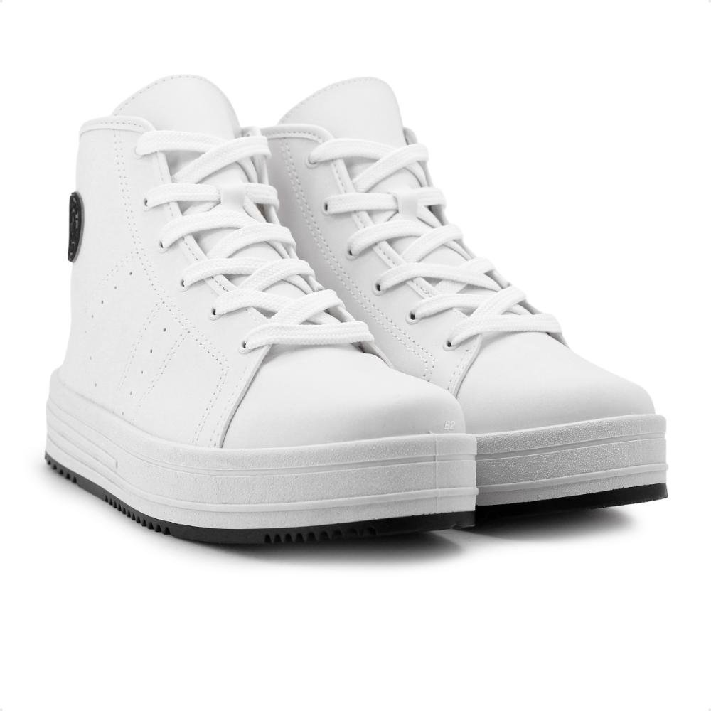 Tênis Moleca Caixa Alta Cano Médio Feminino Branco 3