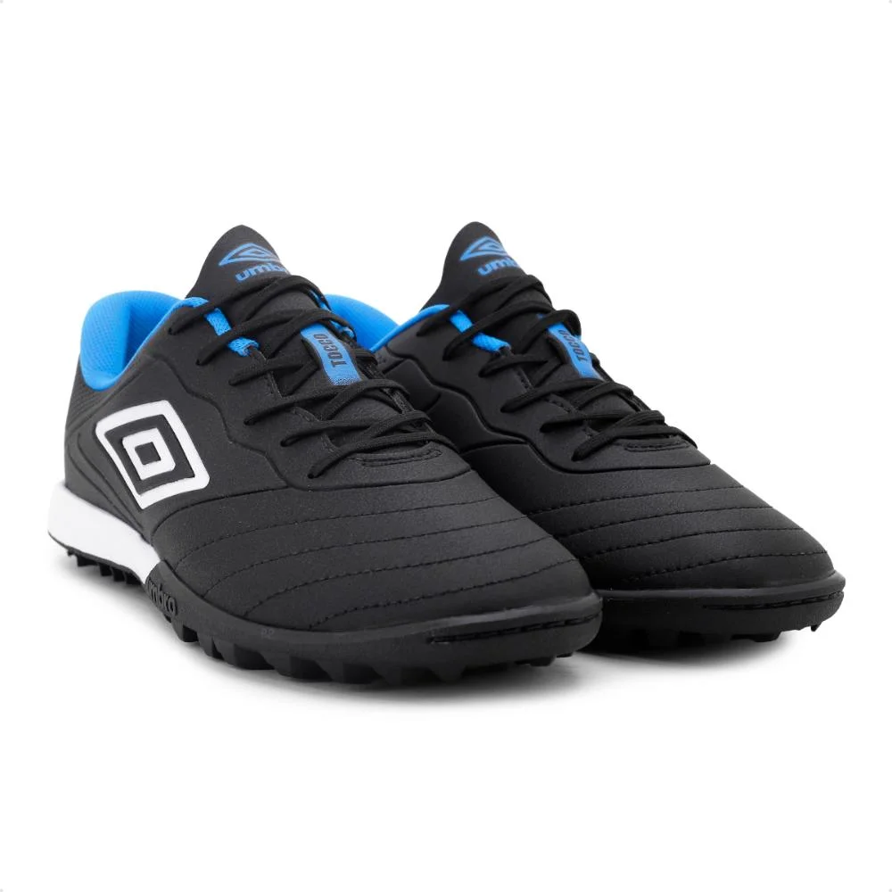 Chuteira Society Umbro Tocco 3 Club Masculino Preto/Azul 3