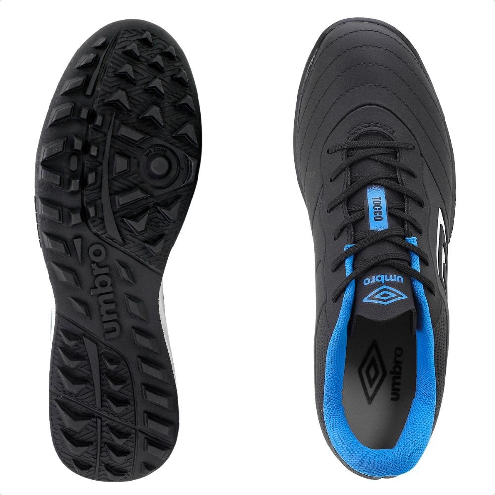 Chuteira Society Umbro Tocco 3 Club Masculino Preto/Azul 6