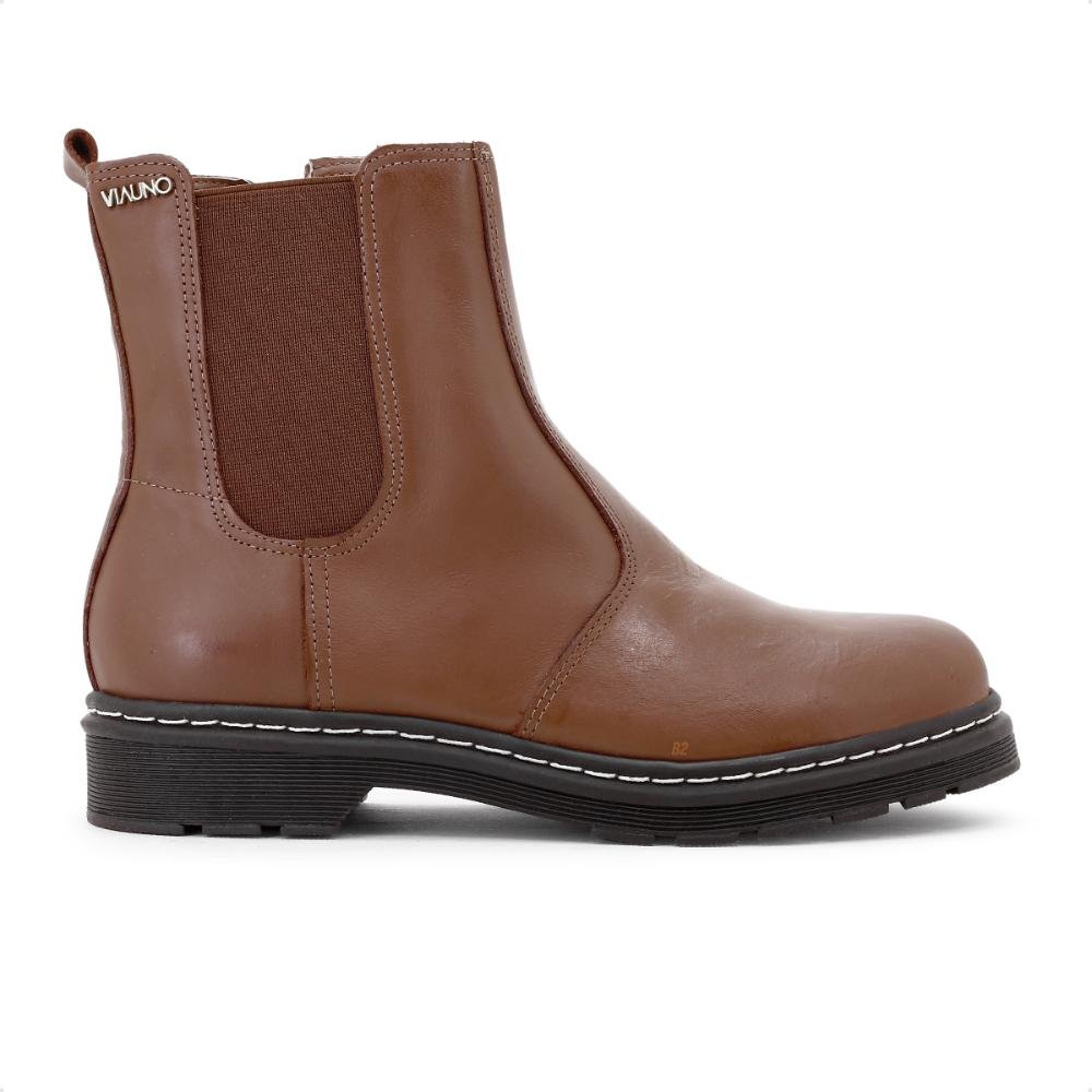 Bota VIA UNO Cano Curto Elástico Feminino Marrom 1