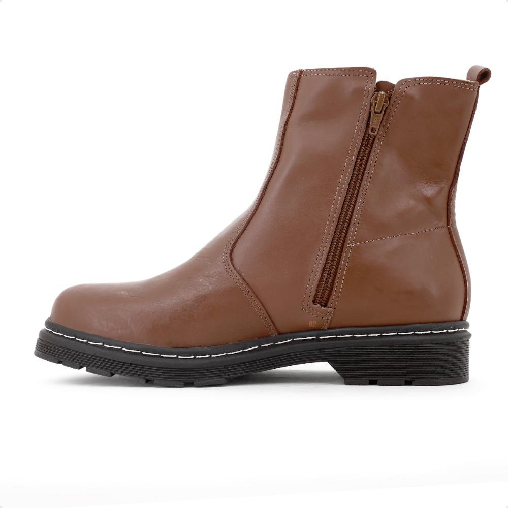Bota VIA UNO Cano Curto Elástico Feminino Marrom 2