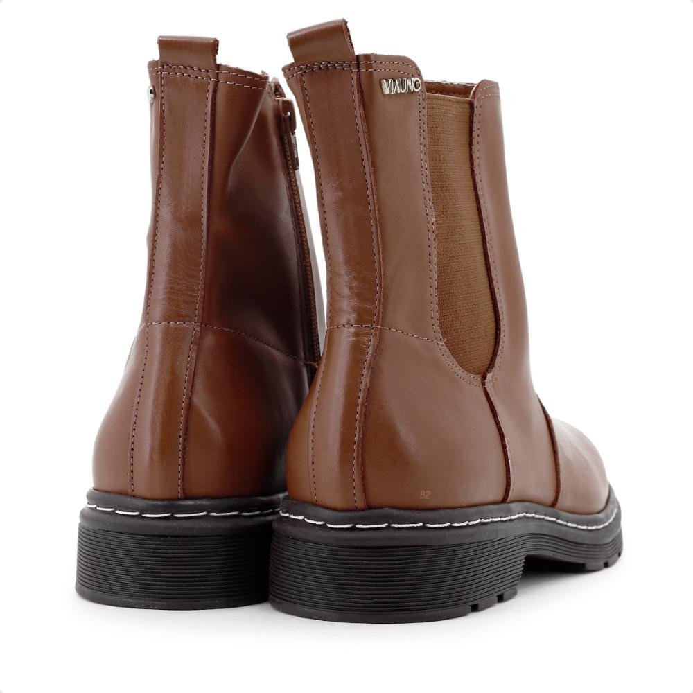Bota VIA UNO Cano Curto Elástico Feminino Marrom 6