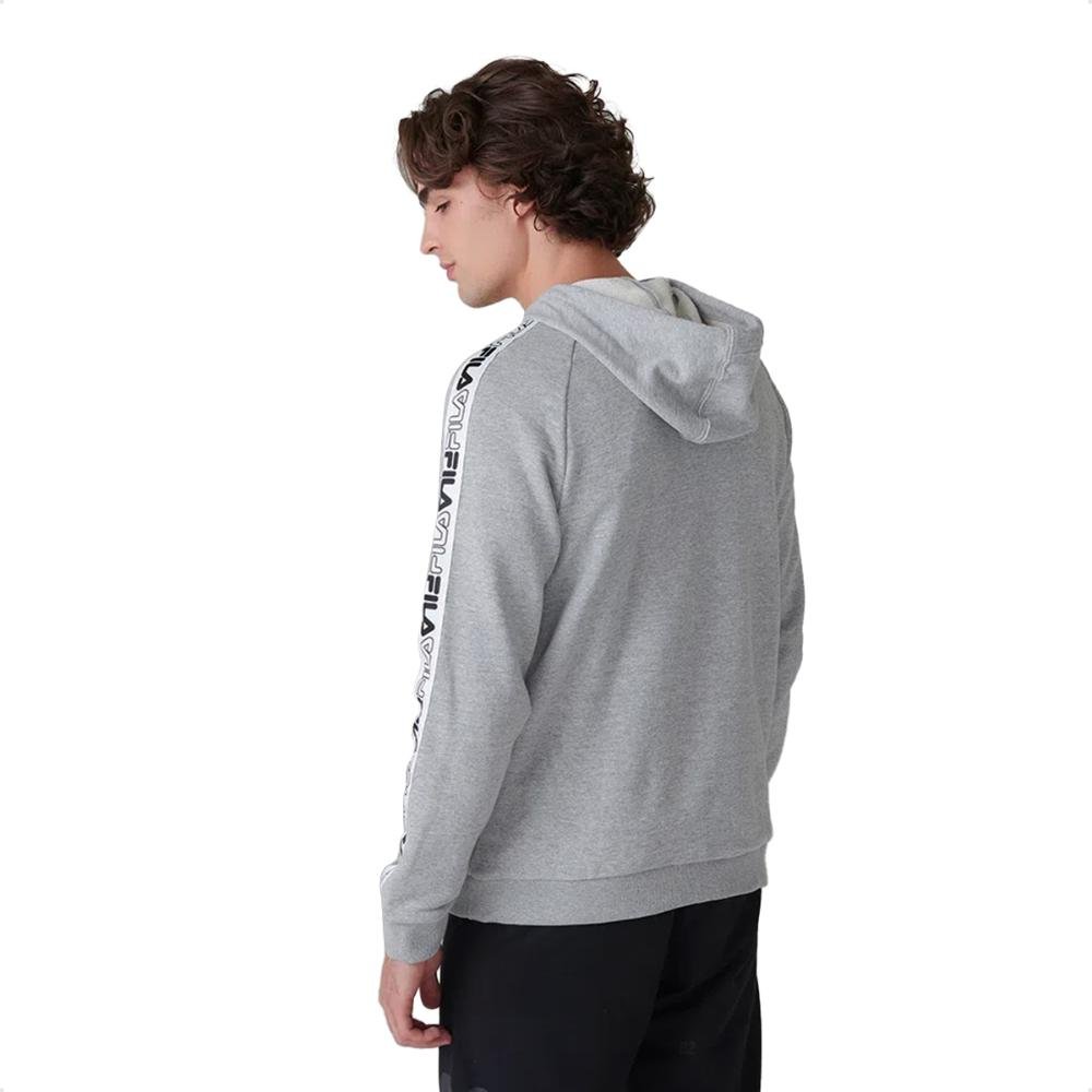 Jaqueta Moletom Fila Basic Tape II Masculina Cinza/Preto 3