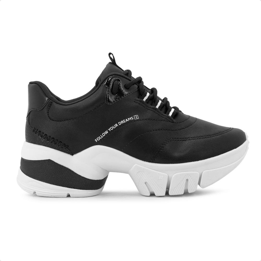 Tênis Ramarim Chunky Folow Your Dreams Feminino Preto/Branco 1