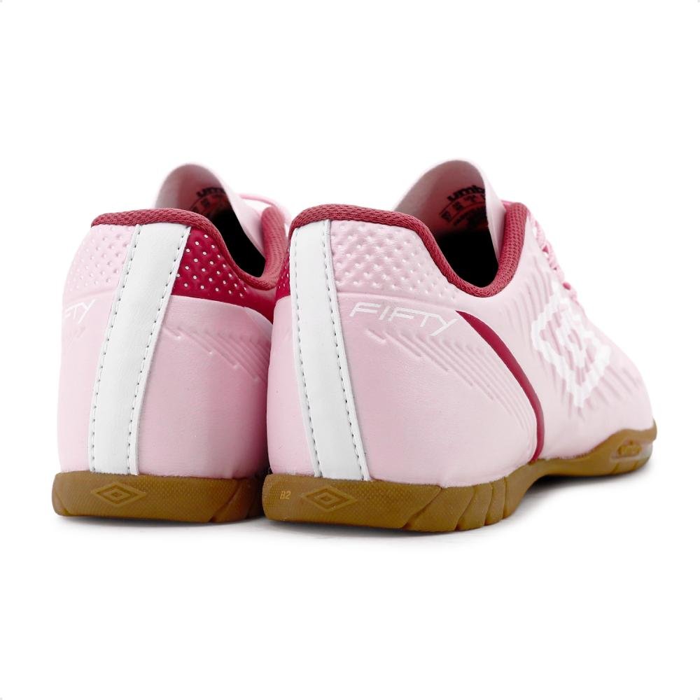 Chuteira Futsal Umbro Fifty 4 0 Rosa/Branco 5