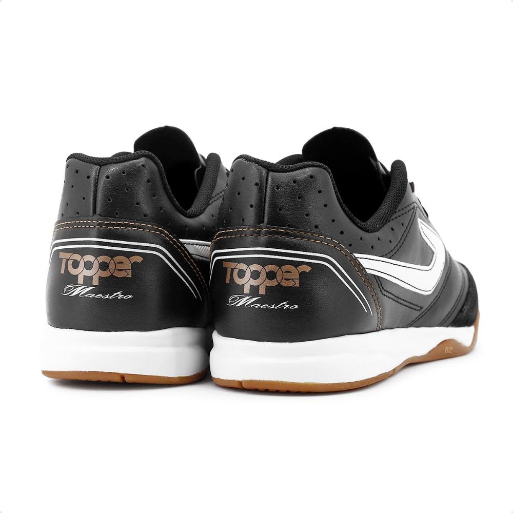 Chuteira Topper Futsal Maestro Td IV Masculina Preto/Marrom 5