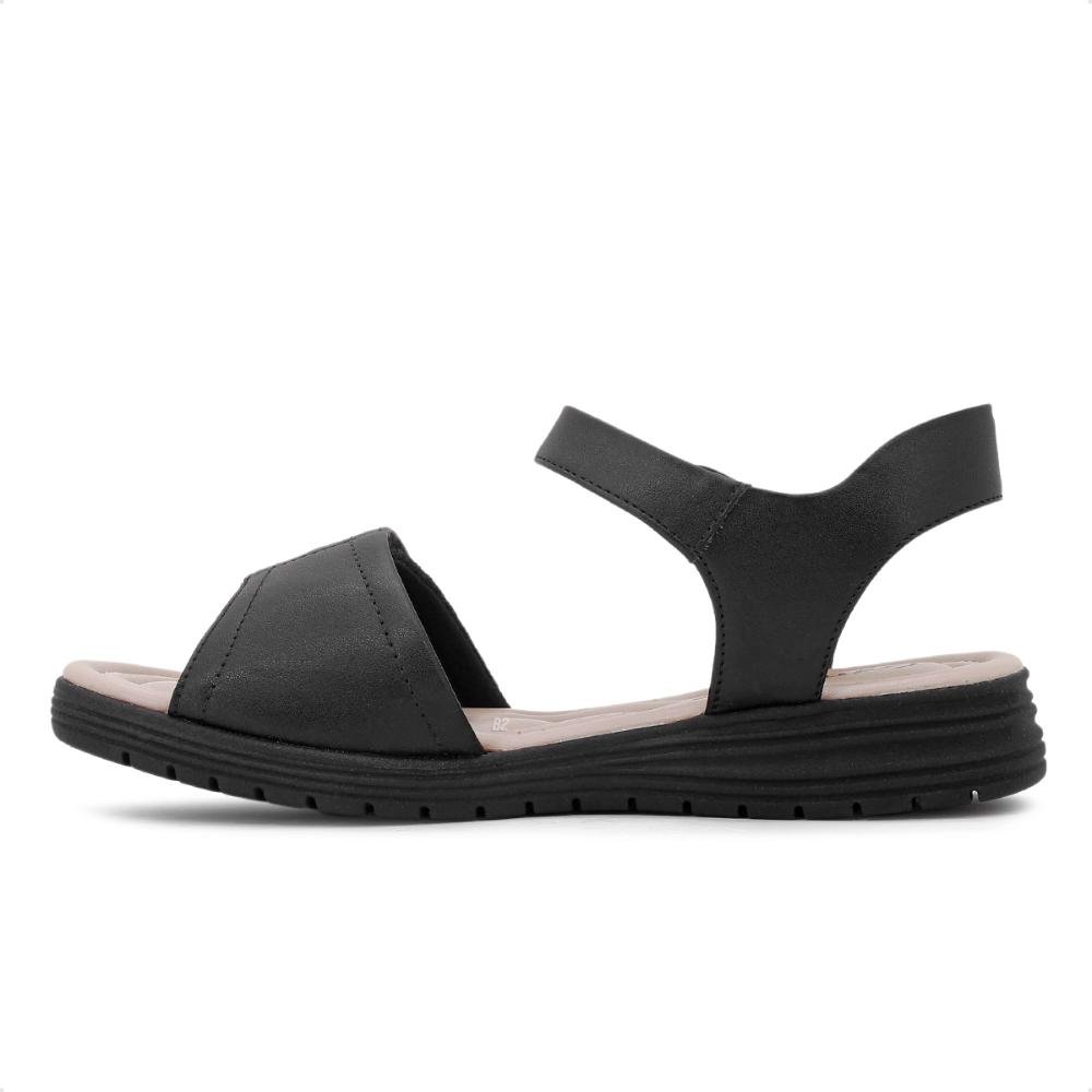 Sandália Comfortflex Papete Tiras Ajustáveis Feminina Preto 2