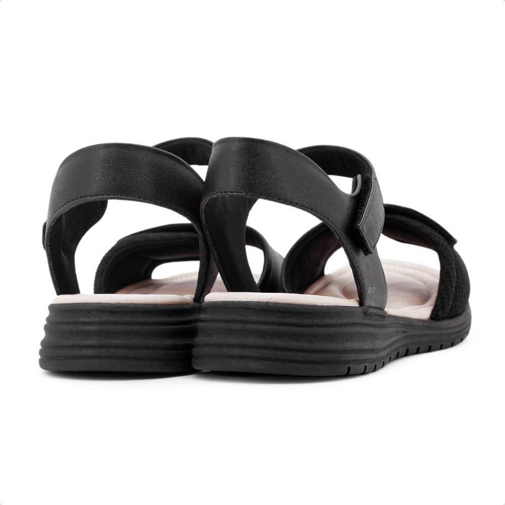 Sandália Comfortflex Papete Tiras Ajustáveis Feminina Preto 5