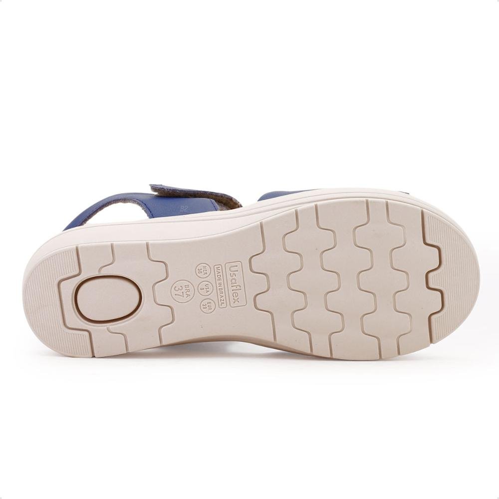 Sandália Usaflex Anabela Fecho-Flex Feminina Azul 6