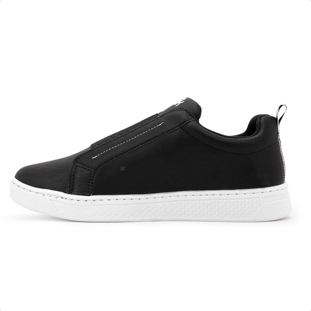 Tênis Comfortflex Casual Elástico Feminino Preto/Branco 2