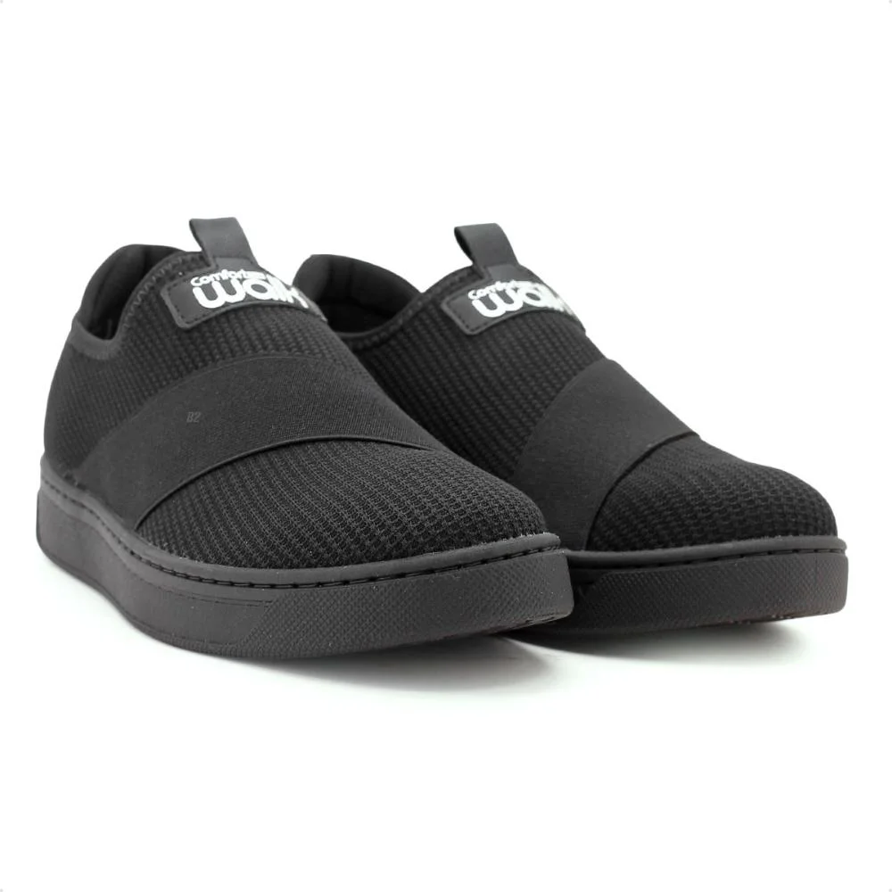 Tênis Comfortflex Casual Slip On Feminino Preto 3