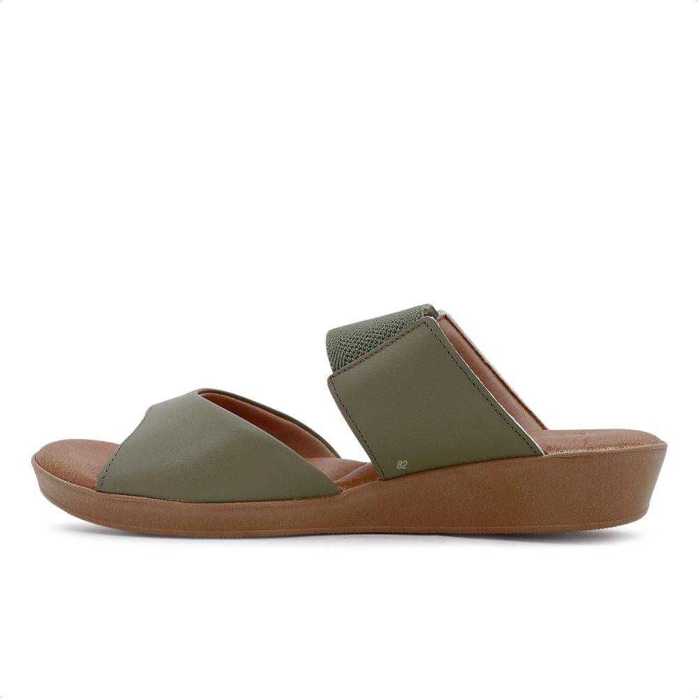 Tamanco Slide Usaflex Plataforma Elástico Feminino Verde 2