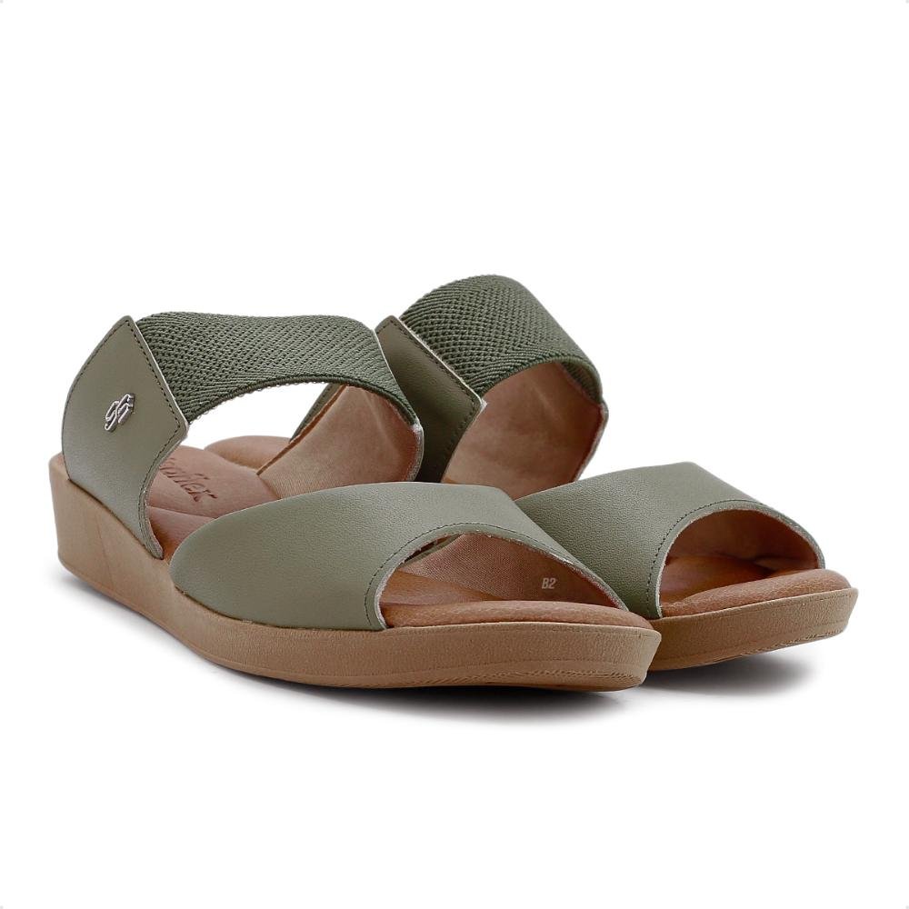 Tamanco Slide Usaflex Plataforma Elástico Feminino Verde 3