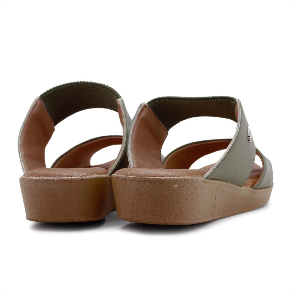 Tamanco Slide Usaflex Plataforma Elástico Feminino Verde 5