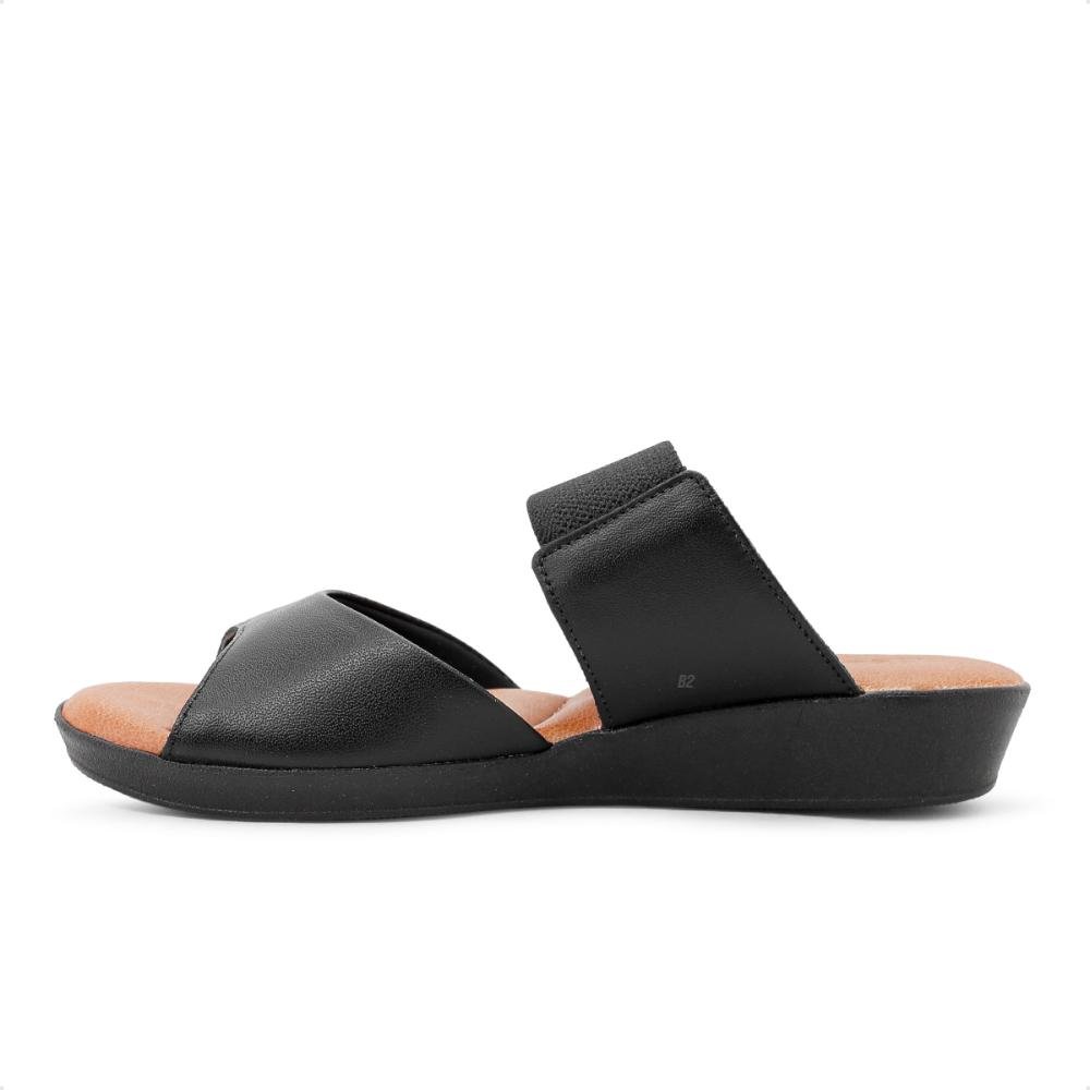 Tamanco Slide Usaflex Plataforma Elástico Feminino Preto 2