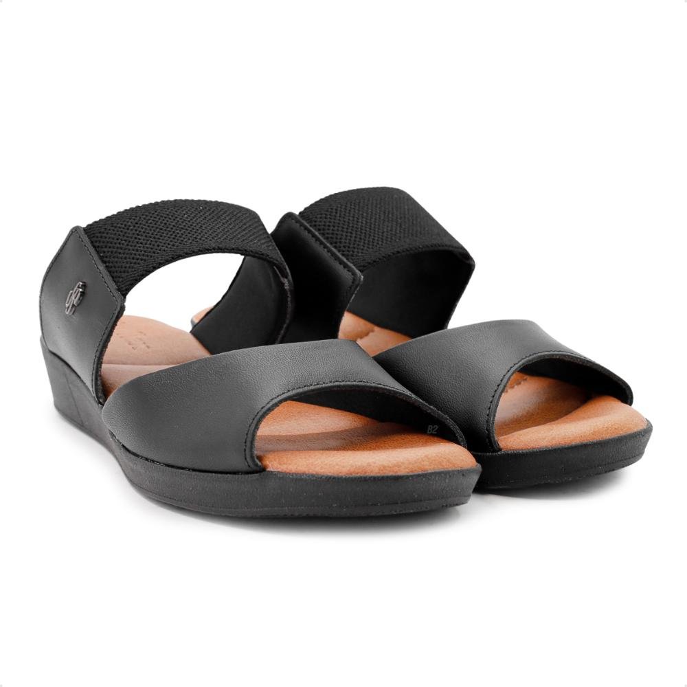 Tamanco Slide Usaflex Plataforma Elástico Feminino Preto 3