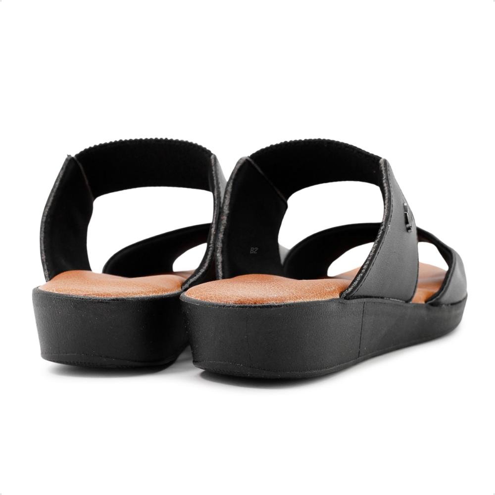 Tamanco Slide Usaflex Plataforma Elástico Feminino Preto 5