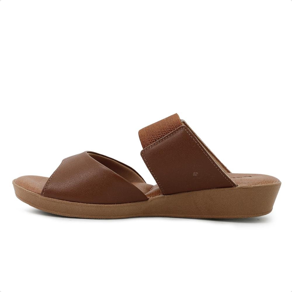 Tamanco Slide Usaflex Plataforma Elástico Feminino Marrom 2