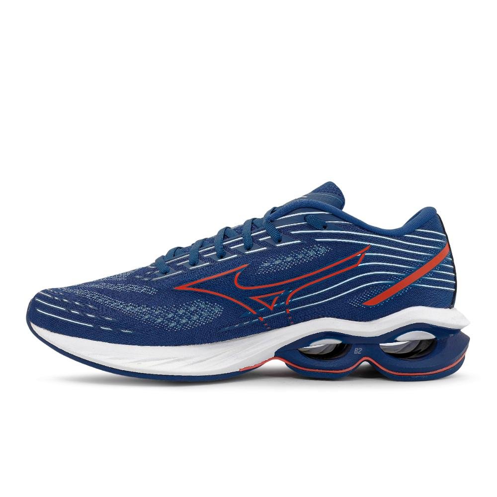 Tênis Mizuno Wave Creation 24 Masculino Azul/Vermelho 2
